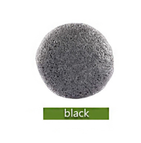 Konjac Sponge For Washing Face Round Konjac Konnyaku Sponge Facial Cleansing Exfoliator Bathing Puff Face Wash Puff (Option: Black)