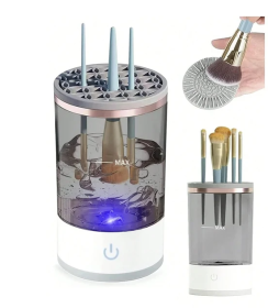 Automatic Brush Cleaner Electric Makeup Brush Cleaning Machine Fast Clean Dryer (Option: White)